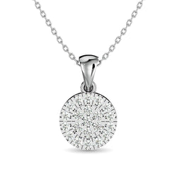 Diamond Round Shape Pendant 1/5 ct tw in 10K White Gold - Larson Jewelers