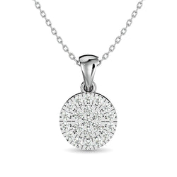 Diamond Round Shape Pendant 1/5 ct tw in 10K White Gold - Larson Jewelers