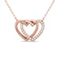 Diamond Duel Heart Fashion Necklace 1/8 ct tw in 10K Rose Gold - Larson Jewelers