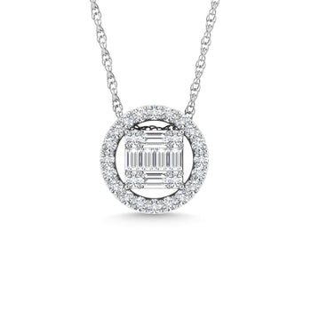 Diamond 1/3 Ct.Tw. Round Fashion Pendant in 14K White Gold - Larson Jewelers