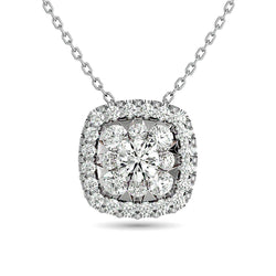 Diamond Round Shape Pendant 1/2 ct tw Round Cut in 14K White Gold - Larson Jewelers