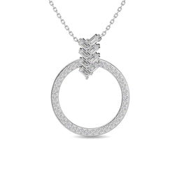 Diamond 1/4 Ct.Tw. Open Circle Fashion Pendant in 10K White Gold - Larson Jewelers