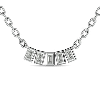 Diamond 1/6 Ct.Tw. Fashion Necklace in 14K White Gold - Larson Jewelers