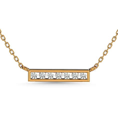 Diamond 1/4 Ct.Tw. Bar Pendant in 10K Rose Gold - Larson Jewelers