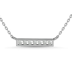 Diamond 1/4 Ct.Tw. Bar Pendant in 10K White Gold - Larson Jewelers