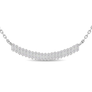 Diamond 1/6 Ct.Tw. Baguette Fashion Necklace in 14K White Gold - Larson Jewelers