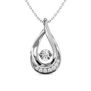 Diamond 1/10 ct tw Fashion Pendant in 10K White Gold - Larson Jewelers