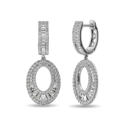 Diamond 1 Ct.Tw. Hoop Earrings in 14K White Gold - Larson Jewelers