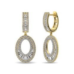 Diamond 1 Ct.Tw. Hoop Earrings in 14K Yellow Gold - Larson Jewelers