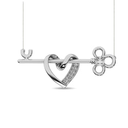 Diamond 1/20 ct tw Heart and Key Necklace in Sterling Silver - Larson Jewelers