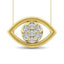 Diamond 1/8 ct tw round and Baguette Eye Necklace in 10K Yellow Gold - Larson Jewelers