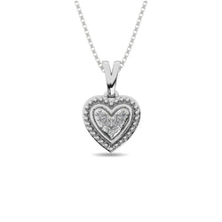 Diamond 1/20 ct tw Heart Pendant in Sterling Silver - Larson Jewelers