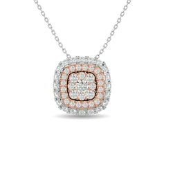 Diamond 1/2 ct tw Cluster Pendant in 14K Two Tone Gold - Larson Jewelers