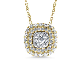 Diamond 1/2 Ct.Tw. Cluster Fashion Pendant in 14K Two Tone Gold - Larson Jewelers