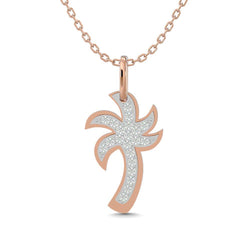 Diamond 1/10 Ct.Tw. Palm Tree Pendant in 14K Rose Gold - Larson Jewelers