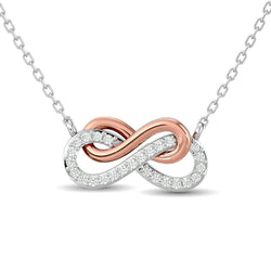 Two Tone Diamond Infinity Necklace 1/6 ct tw - Larson Jewelers