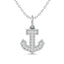 Diamond Anchor Pendant 1/10 ct tw in 10K White Gold - Larson Jewelers