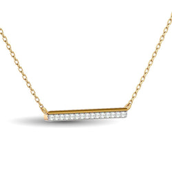 Diamond 1/6 ct tw Bar Necklace in 10K Yellow Gold - Larson Jewelers