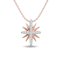 Diamond 1/8 ct tw Sun Necklace in 10K Rose Gold - Larson Jewelers