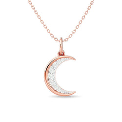 Diamond 1/8 ct tw Moon Pendant in 10K Rose Gold - Larson Jewelers