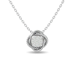 Diamond 1/6 ct tw Round Cut Fashion Pendant in 10K White Gold - Larson Jewelers