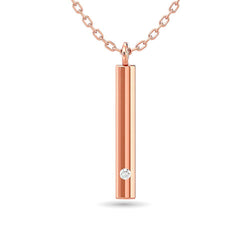 Diamond Bar Pendant 1/50 ct tw in 10K Rose Gold - Larson Jewelers