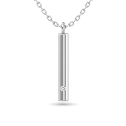 Diamond Bar Pendant 1/50 ct tw in 10K White Gold - Larson Jewelers