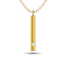 Diamond Bar Pendant 1/50 ct tw in 10K Yellow Gold - Larson Jewelers