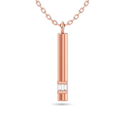 Diamond Bar Pendant 1/50 ct tw in 10K Rose Gold - Larson Jewelers