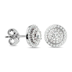 Diamond 5/8 ct tw Round Shape Fashion Earrings in 14K White Gold - Larson Jewelers