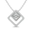 Diamond 1/4 Ct.Tw. Square Shape Pendant in 14K White Gold - Larson Jewelers