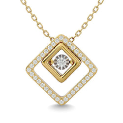 Diamond 1/4 Ct.Tw. Square Shape Pendant in 14K Yellow Gold - Larson Jewelers