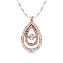 Diamond 1/4 Ct.Tw. Pear Shape Pendant in 14K Rose Gold - Larson Jewelers