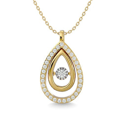 Diamond 1/4 Ct.Tw. Pear Shape Pendant in 14K Yellow Gold - Larson Jewelers