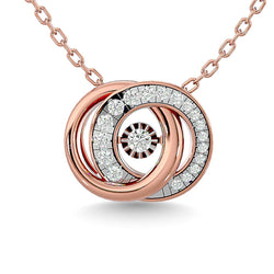 Diamond 1/4 Ct.Tw. Interlinked Circle Pendant in 14K Rose Gold - Larson Jewelers