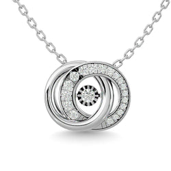 Diamond 1/4 Ct.Tw. Interlinked Circle Pendant in 14K White Gold - Larson Jewelers