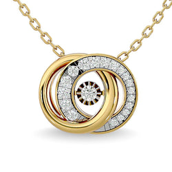 Diamond 1/4 Ct.Tw. Interlinked Circle Pendant in 14K Yellow Gold - Larson Jewelers