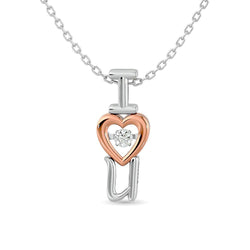 Diamond Shimmering Heart Pendant 1/20 ct tw in 10K White Gold - Larson Jewelers