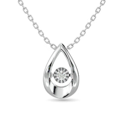 Diamond Shimmering Drop Pendant 1/20 ct tw in Sterling Silver - Larson Jewelers