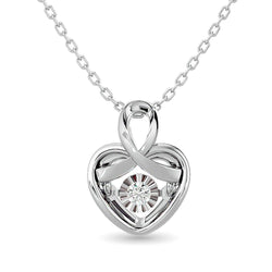 Diamond Shimmering Heart Pendant 1/20 ct tw in Sterling Silver - Larson Jewelers