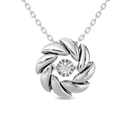 Diamond 1/20 ct tw Flower Pendant in Sterling Silver - Larson Jewelers