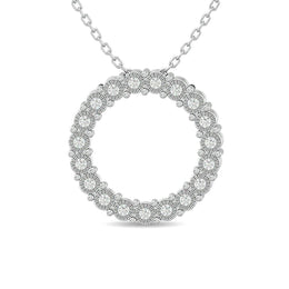 Diamond 1/6 ct tw Circle Fashion Pendant in Sterling Silver - Larson Jewelers