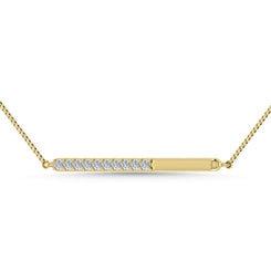 Diamond 1/10 Ct.Tw. Bar Necklace in 10K Yellow Gold - Larson Jewelers