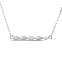 Diamond Round Cut Fashion Necklace 1/10 ct tw in 10K White Gold - Larson Jewelers