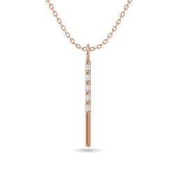 Diamond 1/10 Ct.Tw. Straight Baguette Bar Pendant in 10K Rose Gold - Larson Jewelers