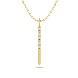 Diamond 1/10 Ct.Tw. Straight Baguette Bar Pendant in 10K Yellow Gold - Larson Jewelers