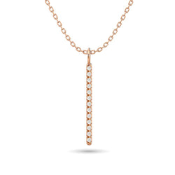 Diamond 1/10 ct tw Bar Pendant in 10K Rose Gold - Larson Jewelers