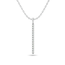 Diamond Bar Pendant 1/8 ct tw in 10K White Gold - Larson Jewelers