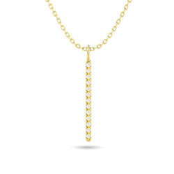 Diamond Bar Pendant 1/8 ct tw in 14K Yellow Gold - Larson Jewelers