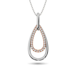 Diamond 1/8 ct tw Fashion Pendant in 10K White and Rose Gold - Larson Jewelers